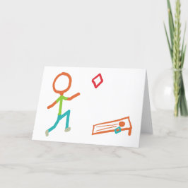 Cornhål Stickman Tack Kort