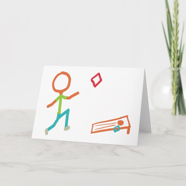 Cornhål Stickman Tack Kort (Framsida)