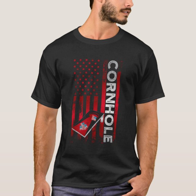 Cornhålsnämnden USA Flagga T Shirt (Framsida)