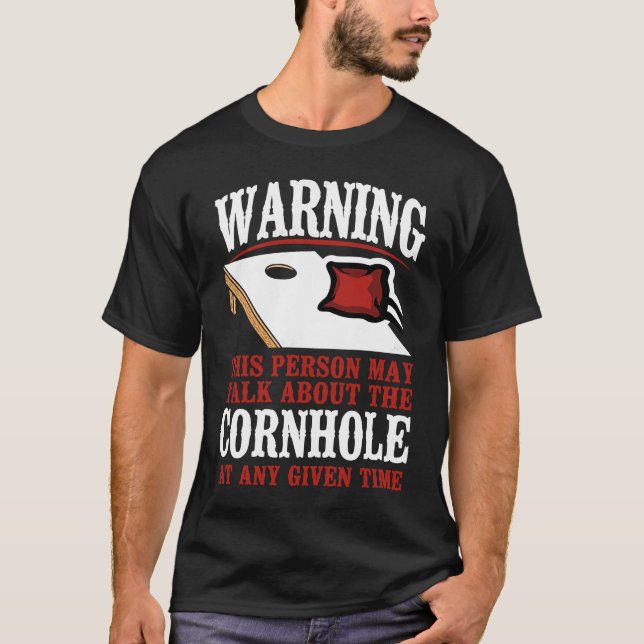 Cornhålsteamet Bean Bag Player Champ Varning Detta T Shirt (Framsida)