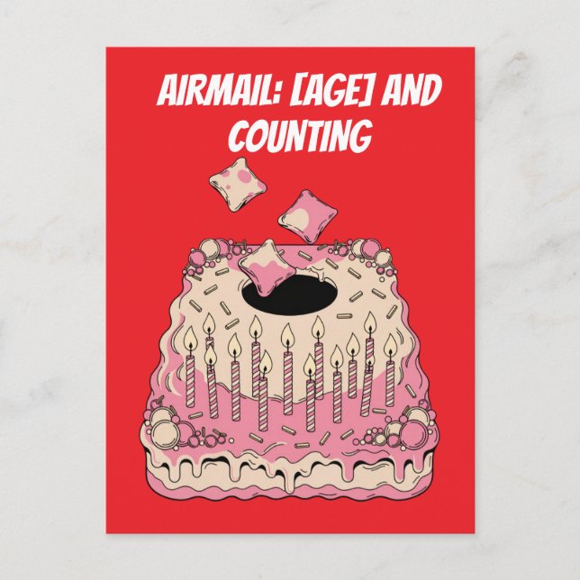 Cornhole Airmail Födelsedagstårta Skämt Humor Vykort (Framsida)