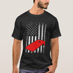 Cornhole Älskare Retro American Flagga Cornöppni T Shirt