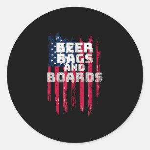 Cornhole Beer Bags and Boards Runt Klistermärke