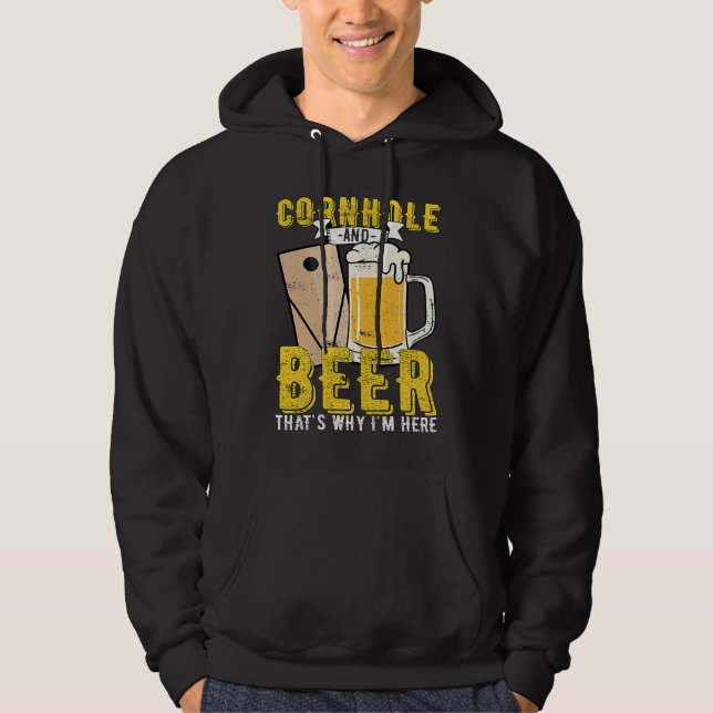 Cornhole Beer Game Alcohol Hoodie (Framsida)
