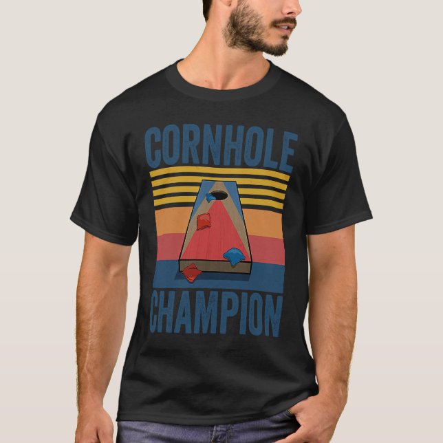 Cornhole Champion Cornhole Kung Cornhole Queen T Shirt (Framsida)