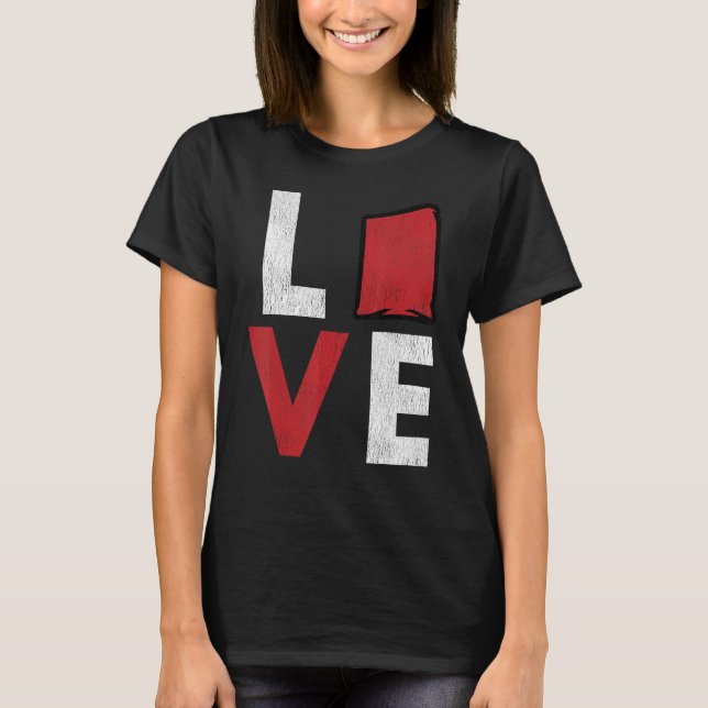 Cornhole Corn Hole LOVE 1 T Shirt (Framsida)