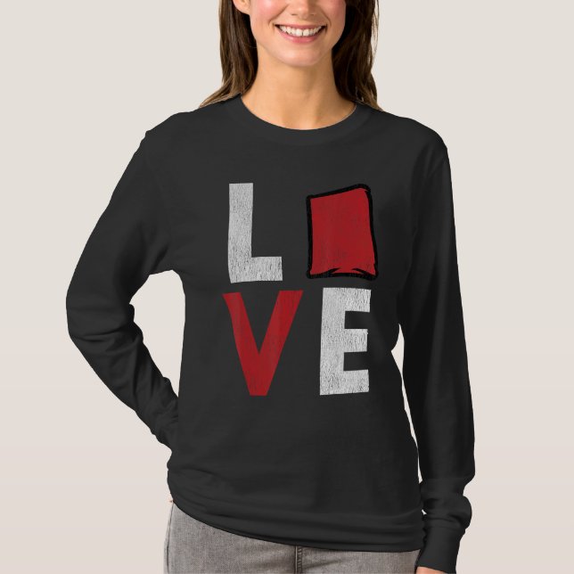 Cornhole Corn Hole LOVE 1 T Shirt (Framsida)