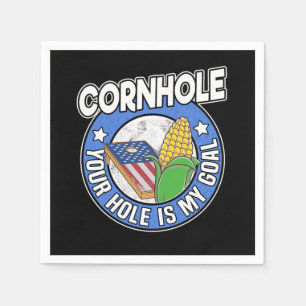 Cornhole Ditt Hål Är Mitt Mål Amerikansk Flagga Lo Pappersservett