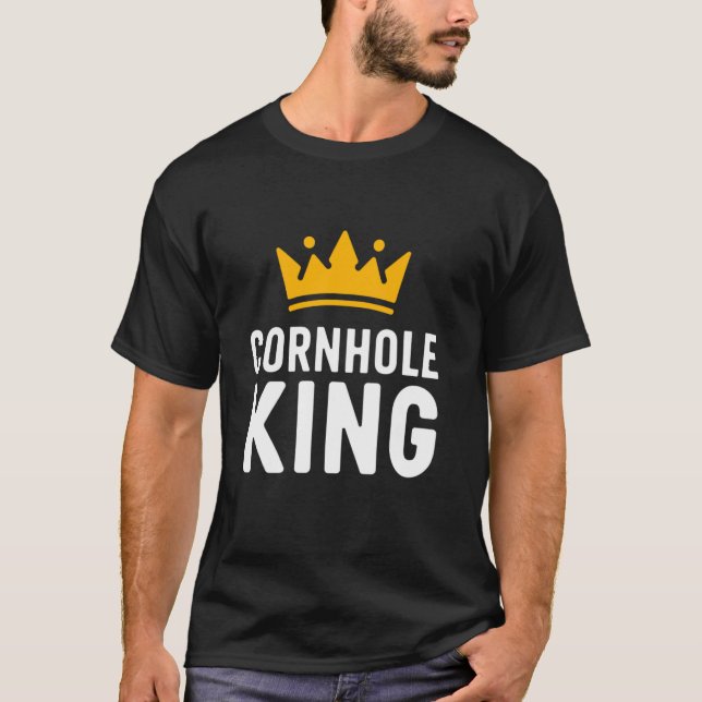 Cornhole King Bean Bag Kastspel Turneringsvinnare T Shirt (Framsida)
