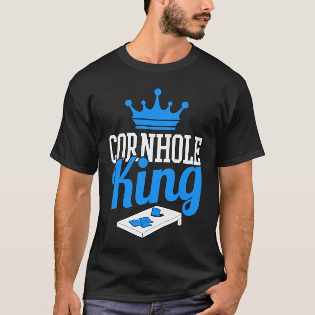 Cornhole King Corn Hole Sack Cornhole Game T Shirt (Framsida)