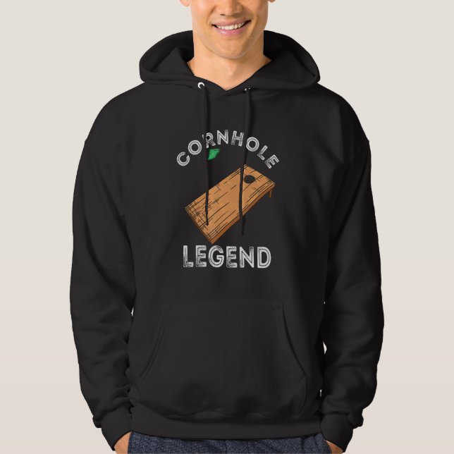 Cornhole Legend Board Toss Game Bean Bag Hoodie (Framsida)