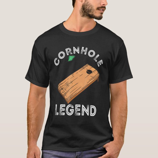 Cornhole Legend Board Toss Game Bean Bag T Shirt (Framsida)