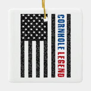 Cornhole Legend USA Julgransprydnad Keramik