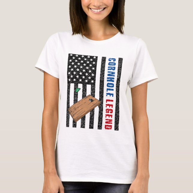 Cornhole Legend USA T Shirt (Framsida)