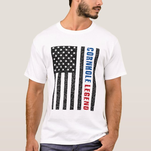 Cornhole Legend USA T Shirt (Framsida)