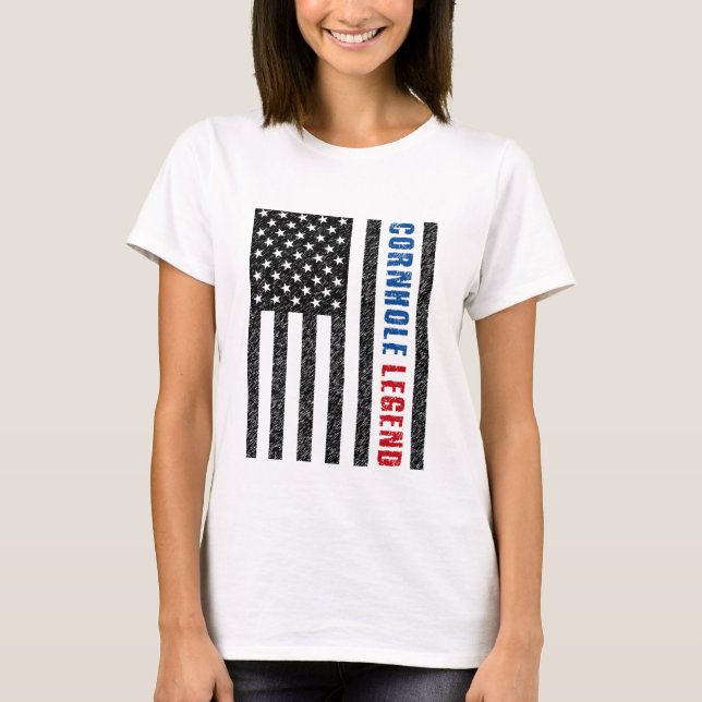Cornhole Legend USA T Shirt (Framsida)