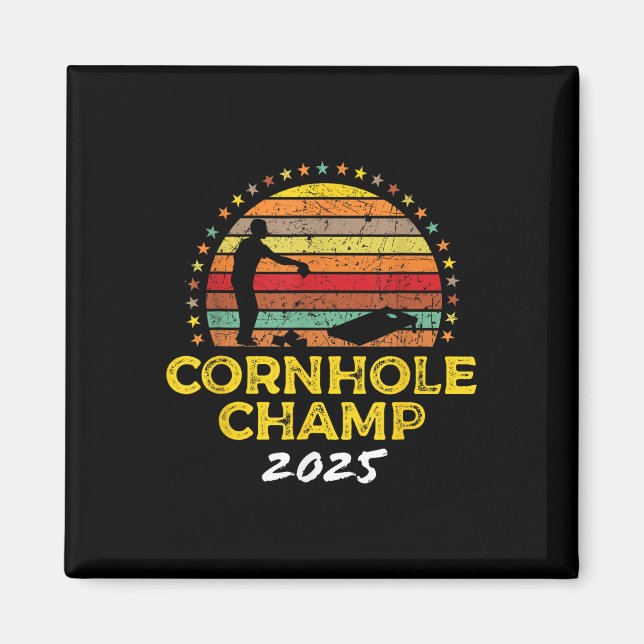 Cornhole-mästare 2025, Cornhole-påsar Turnering W Magnet (Framsidan)