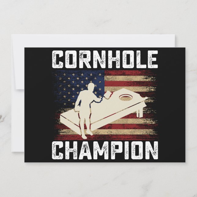 Cornhole Mästare Amerikansk Flagga USA 4:e Juli  Inbjudningar (Framsida)
