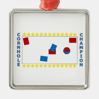 Cornhole mästare julgransprydnad metall