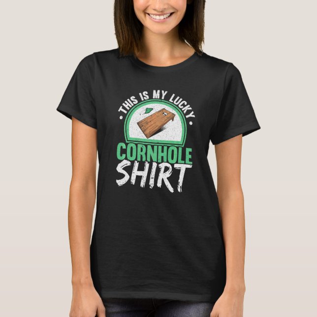 Cornhole Mästare Trädgårdsspel Detta Är Min Lyckli T Shirt (Framsida)