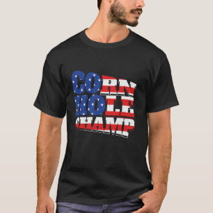 CornHole Mästare US Flagga Bean Sandpåse Toss Corn T Shirt