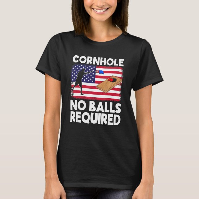 Cornhole No Bollar Required Cornhole Team Bean Bag T Shirt (Framsida)