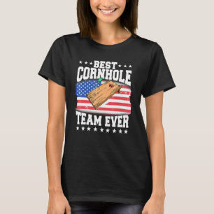 Cornhole Patriotic Team Players US Flagga Independ T Shirt