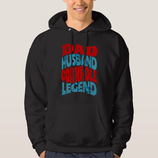 Cornhole Player Dad Husband Father Hoodie (Framsida)