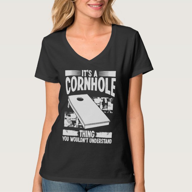 Cornhole Player sin Tosser Sak Throwing Cornho T Shirt (Framsida)