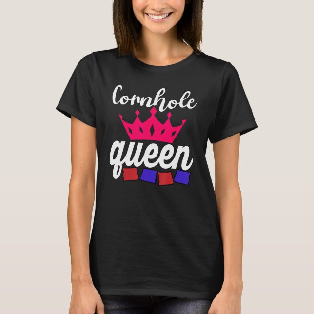 Cornhole Queen Corn Hole T Shirt (Framsida)
