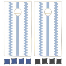 Cornhole Set Blue & White Stripe
