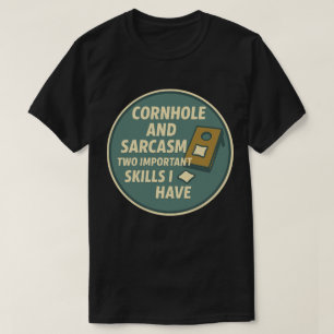 Cornhole-spelare med sarkastisk humor t shirt
