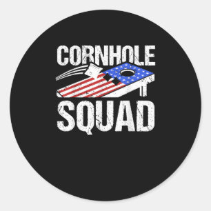 Cornhole Squad Cornhole Player Runt Klistermärke