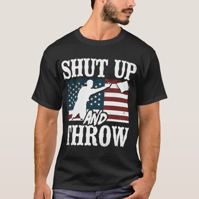 Cornhole Team Bean Bag Player Champ American Flagg T Shirt (Framsida)