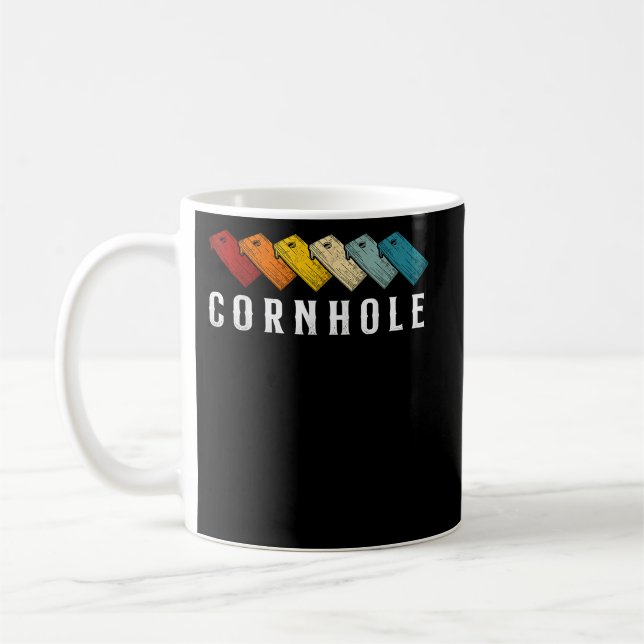 Cornhole Team Bean Bag Player Champ Retro Cornhole Kaffemugg (Vänster)