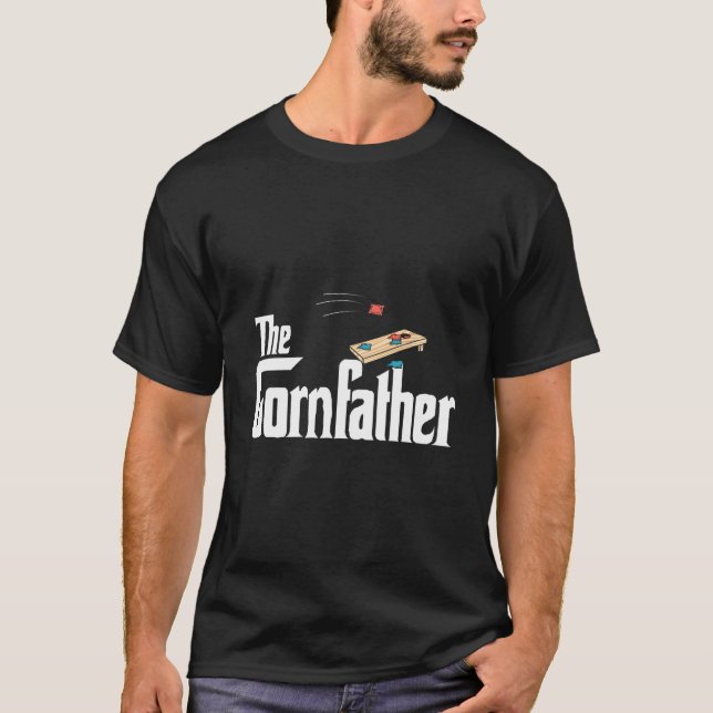 Cornhole The Cornfather Fathers T Shirt (Framsida)