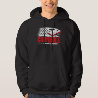 Cornhole Tournament Cornstar Maj Hål Red White Hoodie