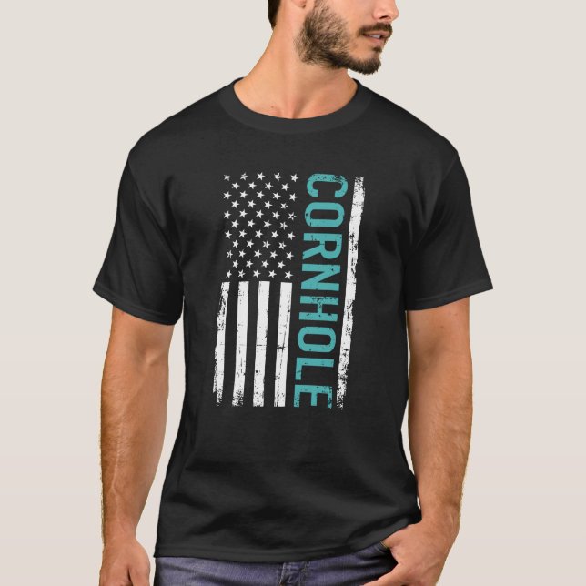 Cornhole USA T Shirt (Framsida)