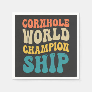 Cornhole World Championship Funny Groovy Retro Pap Pappersservett