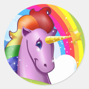 Cornify unicornklistermärkear runt klistermärke