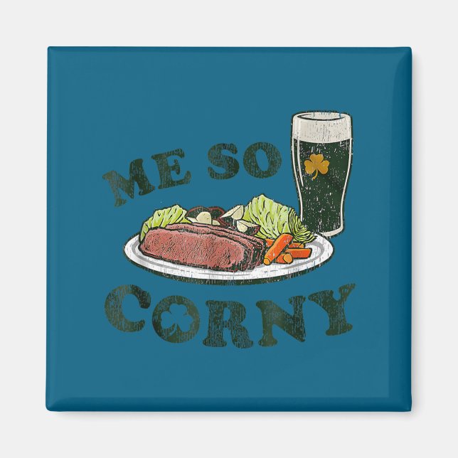 Cornig öl corned beef och kål st patricks magnet (Framsidan)