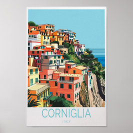 Corniglia Italien Kusten Travel Skriv ut Poster