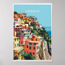 Corniglia Italien Kusten Travel Skriv ut - vackert Poster