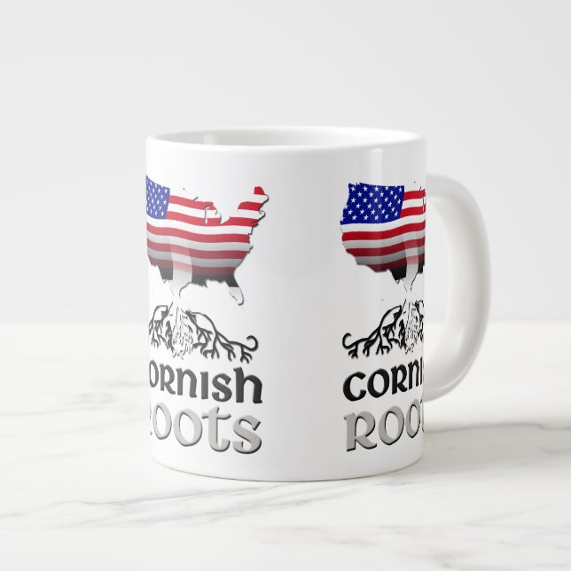 Cornish American Ancestry Roots Jumbo Mugg (Framsida höger)