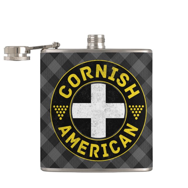 Cornish American Flagga Hipflask Fickplunta (Öppnad)