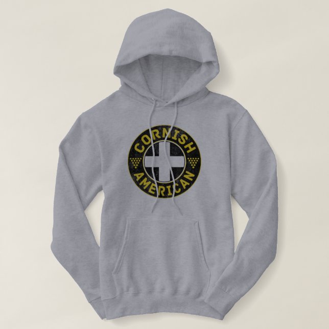 Cornish American Flagga Hooded Top T Shirt (Design framsida)