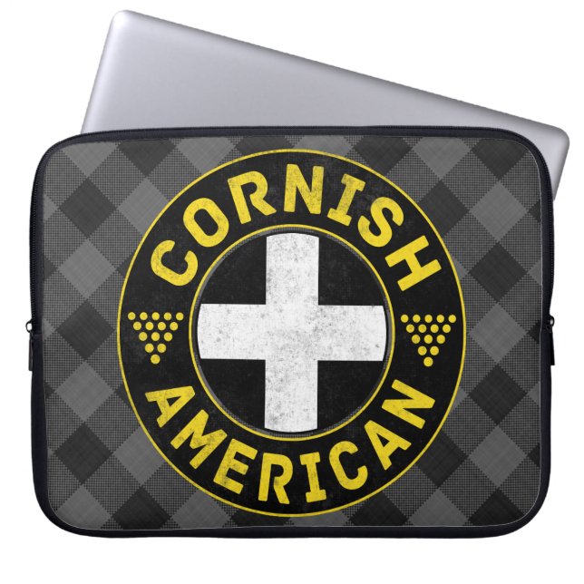 Cornish American Flagga Laptop Fodral (Framsidan)