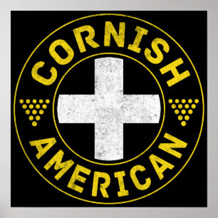 Cornish American Flagga Poster