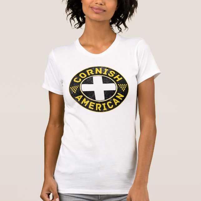 Cornish American Flagga T-shirt (Framsida)
