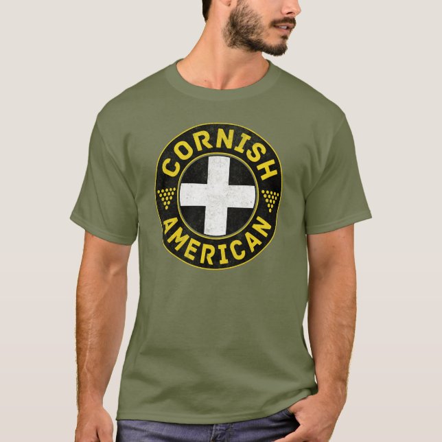 Cornish American Flagga Tee Shirt (Framsida)